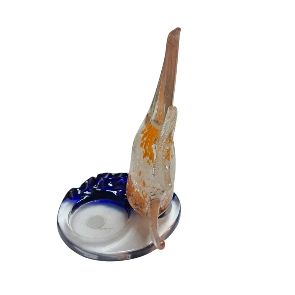 Partylite‎ Glass Fish Figurine with Colorful Base Decor Spot For A Candle